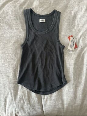 Ribbed One-Piece Tank - Gray